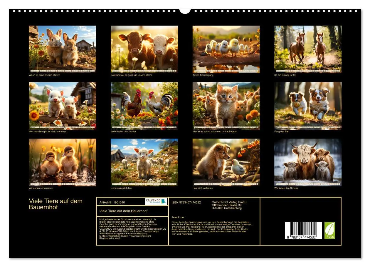 Bild: 9783457474532 | Viele Tiere auf dem Bauernhof (hochwertiger Premium Wandkalender...