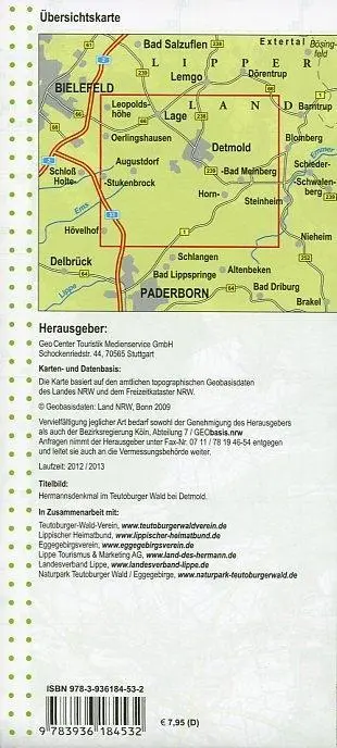 Bild: 9783936184532 | Wanderkarte Nordrhein-Westfalen 39 Hermannsland 1 : 25 000 | NRW