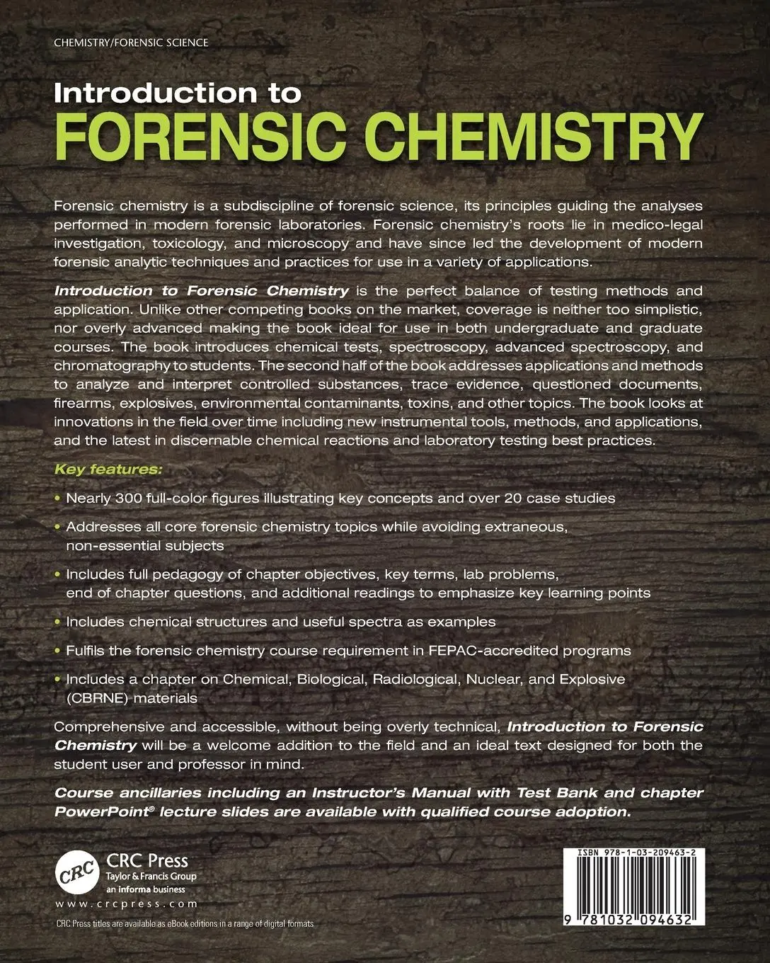 Rückseite: 9781032094632 | Introduction to Forensic Chemistry | Kelly M. Elkins | Taschenbuch
