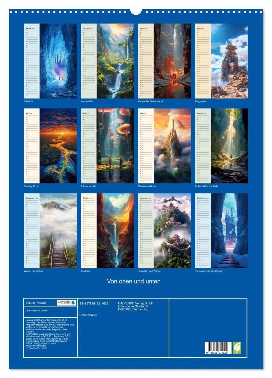 Bild: 9783516314632 | Von oben und unten (Wandkalender 2026 DIN A2 hoch), CALVENDO...