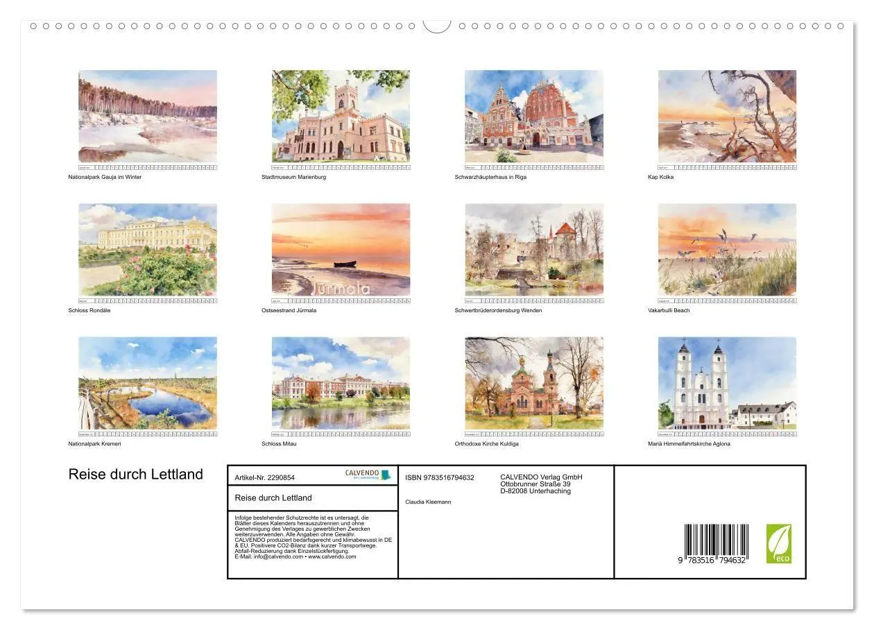 Bild: 9783516794632 | Reise durch Lettland (hochwertiger Premium Wandkalender 2027 DIN A2...