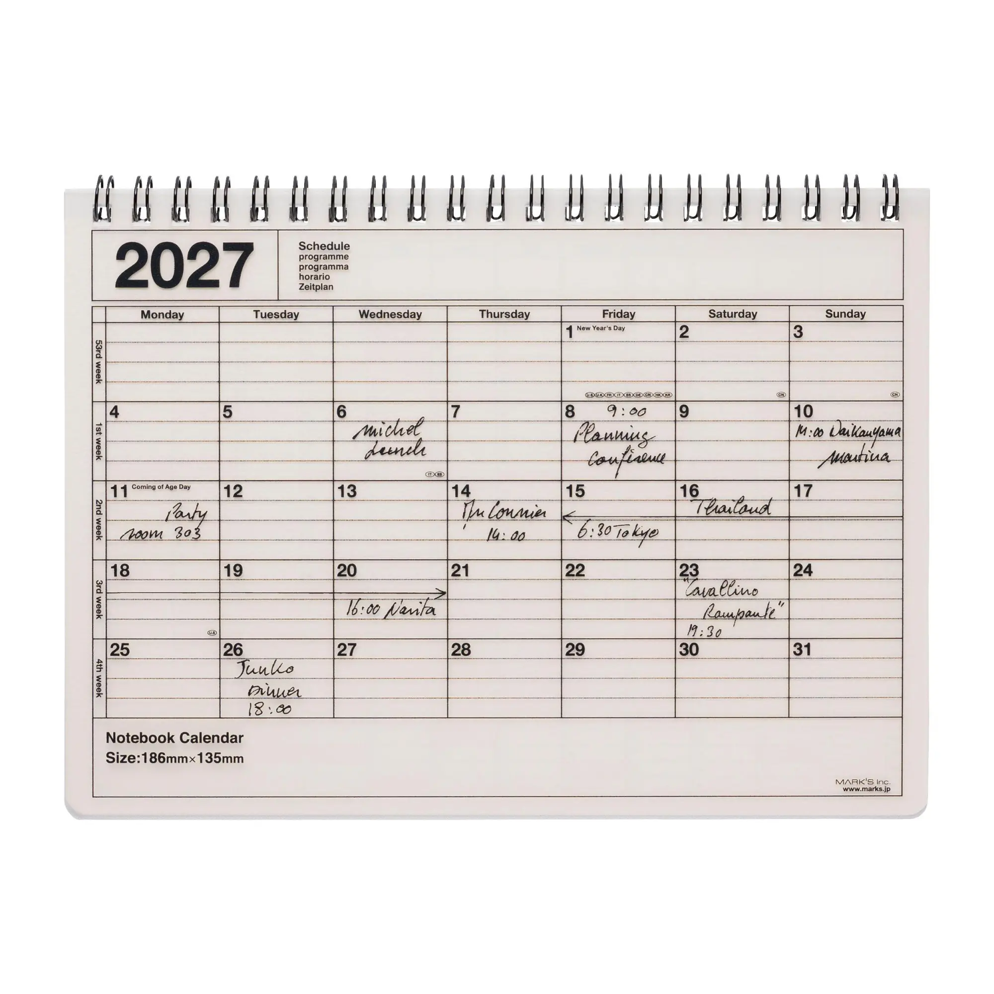 Cover: 4550045164732 | MARK'S 2027 Notebook Calendar S // Ivory | MARK'S Inc. | Kalender