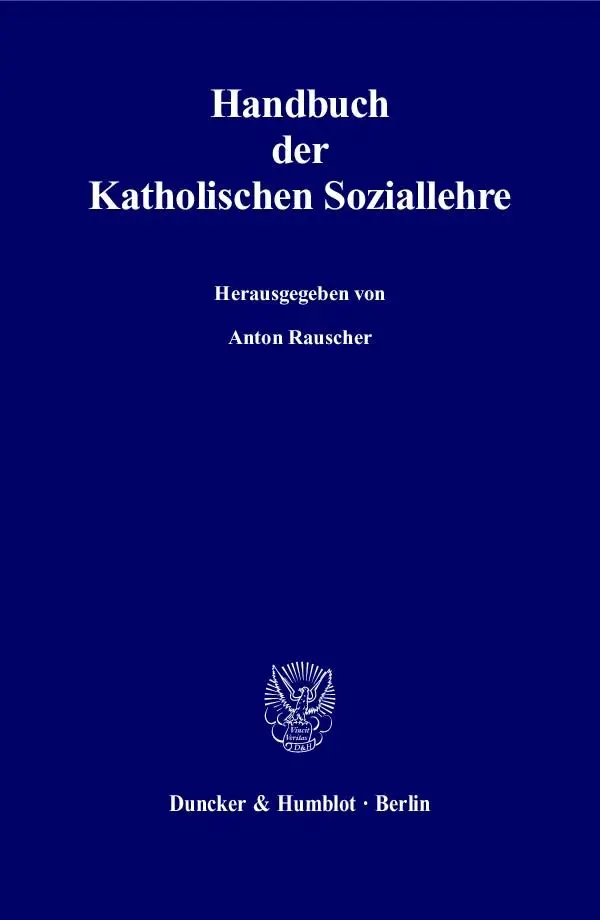 Cover: 9783428124732 | Handbuch der Katholischen Soziallehre. | Anton Rauscher (u. a.) | Buch