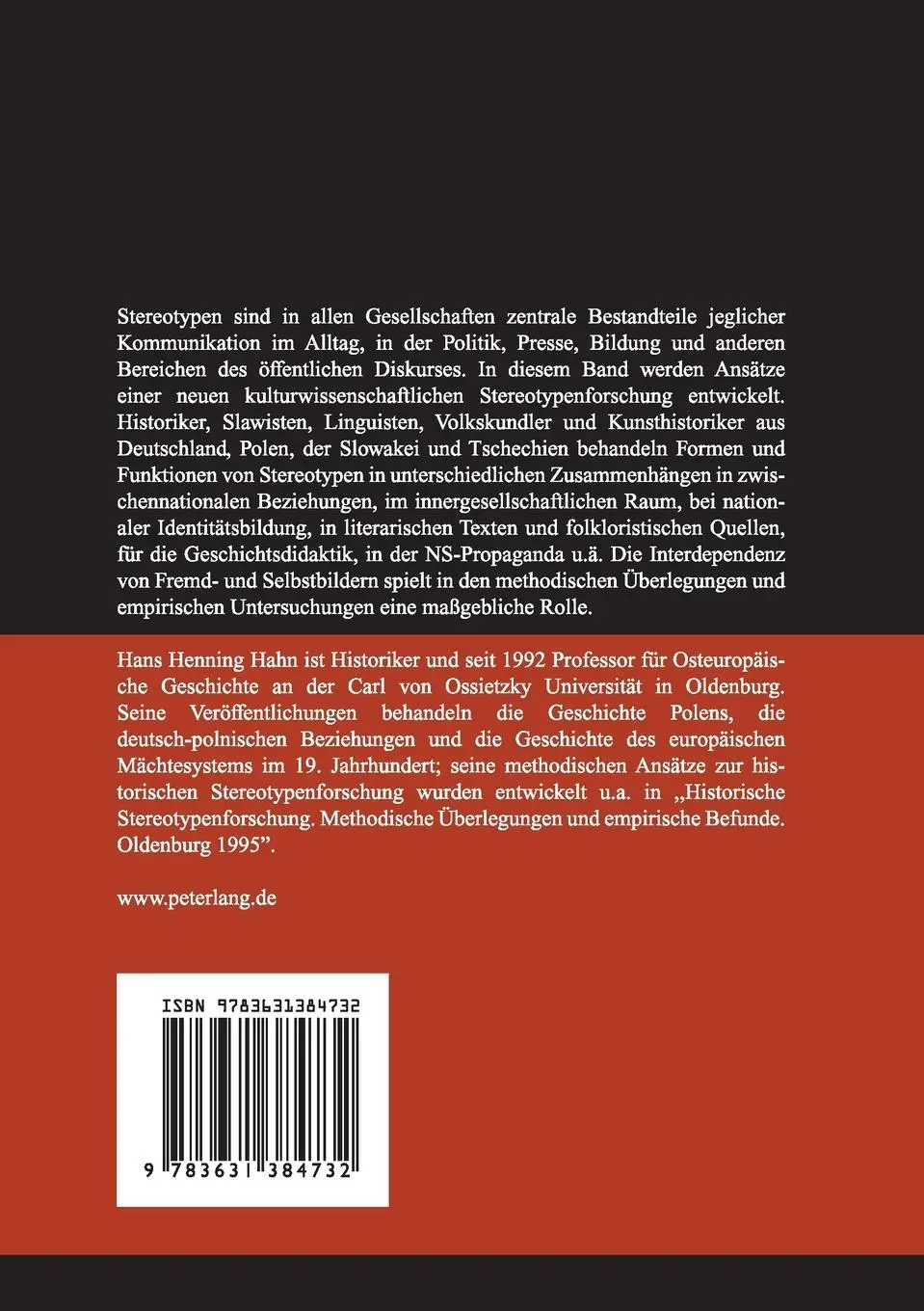 Rückseite: 9783631384732 | Stereotyp, Identität und Geschichte | Hans Henning Hahn | Taschenbuch