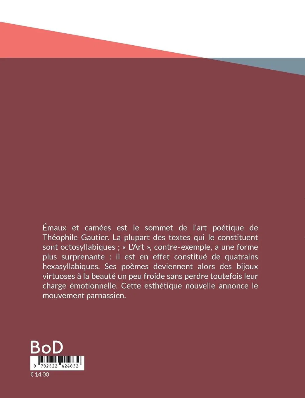 Rückseite: 9782322424832 | Émaux et Camées | le sommet de l'art poétique de Théophile Gautier