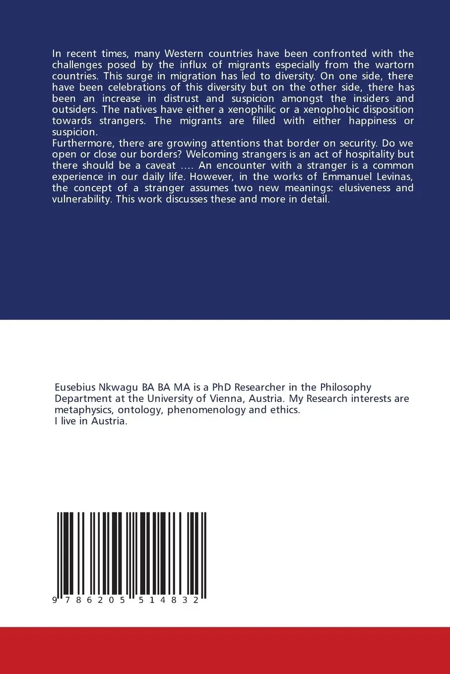 Rückseite: 9786205514832 | Emmanuel Levinas' Concept of a Stranger and Hospitality | Nkwagu