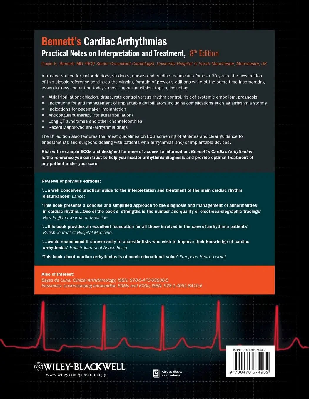 Rückseite: 9780470674932 | Cardiac Arrhythmias 8e | David H Bennett | Taschenbuch | Englisch
