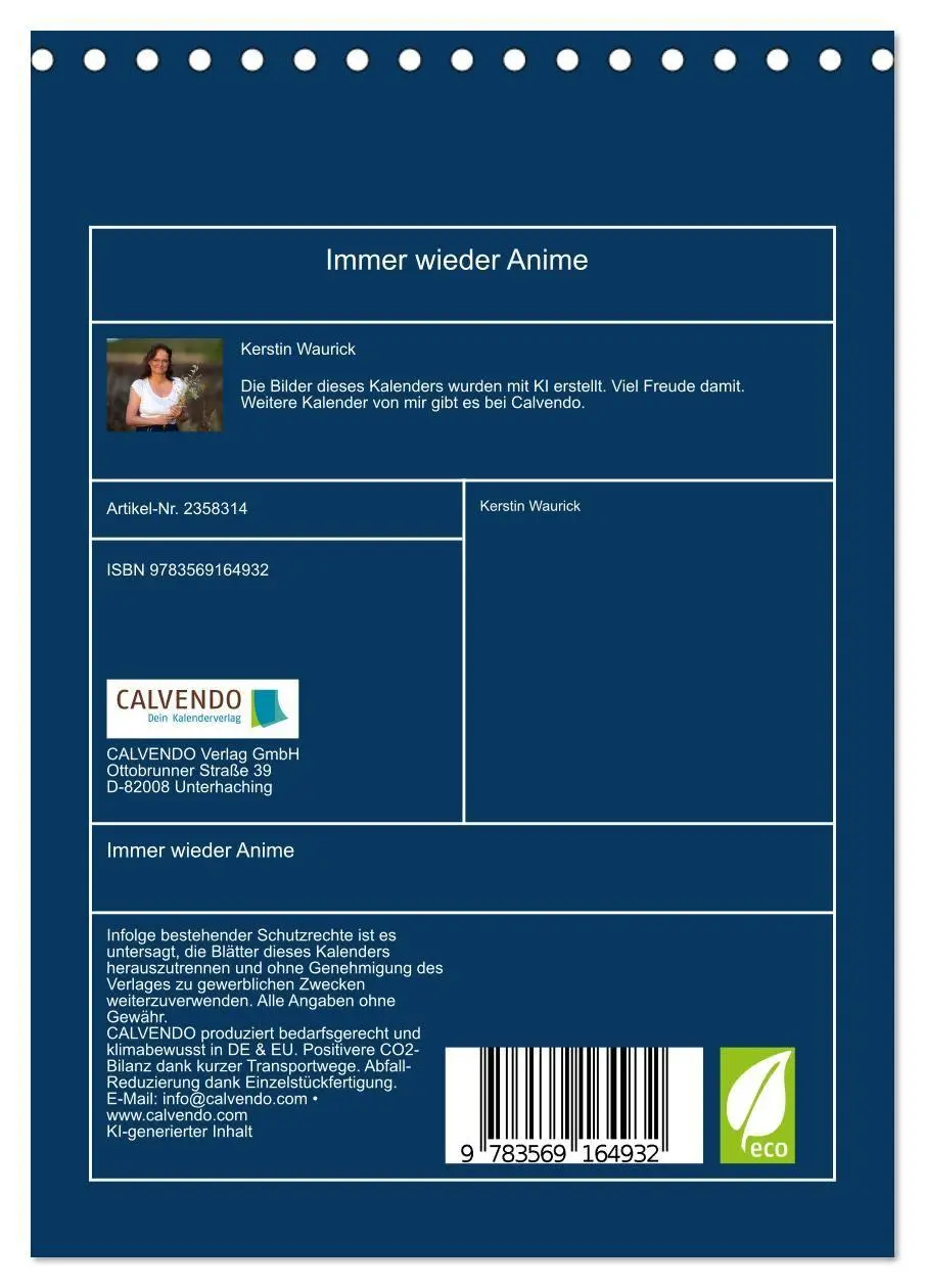 Bild: 9783569164932 | Immer wieder Anime (Tischkalender 2027 DIN A5 hoch), CALVENDO...