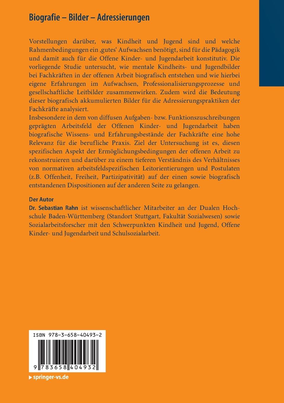 Rückseite: 9783658404932 | Biografie - Bilder - Adressierungen | Sebastian Rahn | Taschenbuch