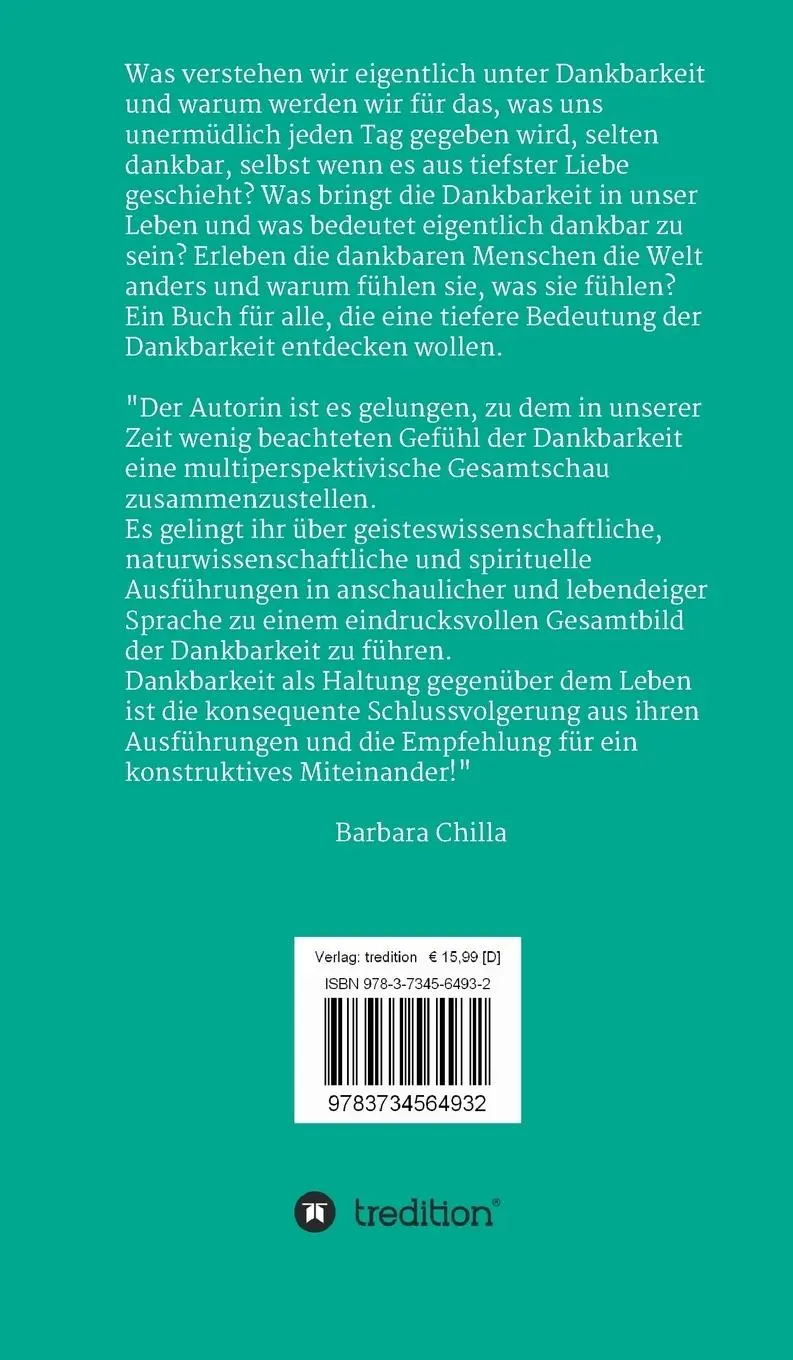 Rückseite: 9783734564932 | Dankbarkeit | Warum wir sie brauchen | Inka Faltynowicz | Buch | 2016