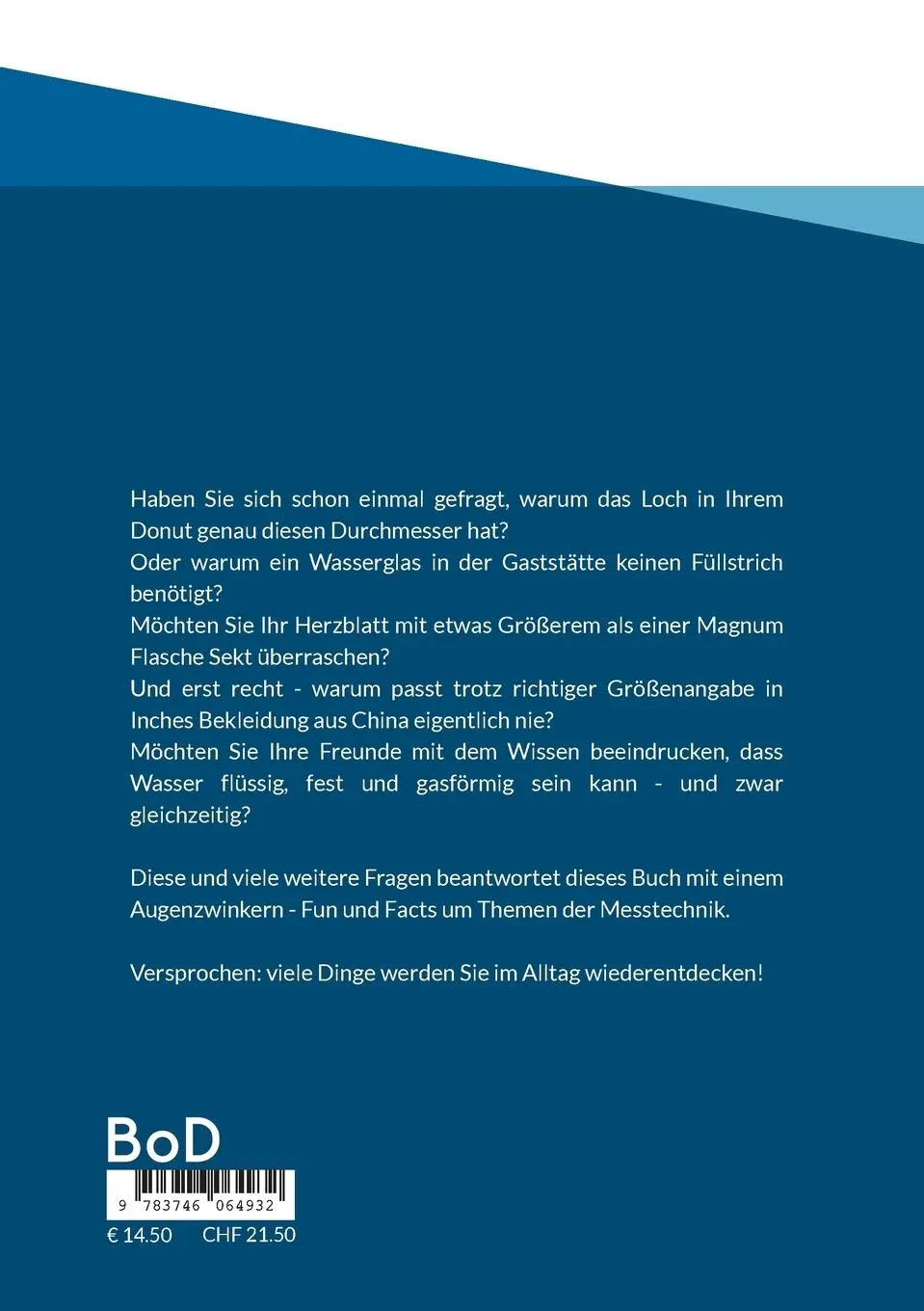 Rückseite: 9783746064932 | Metrologie Fun und Facts | Spaß an Messtechnik | Peter Jäger | Buch