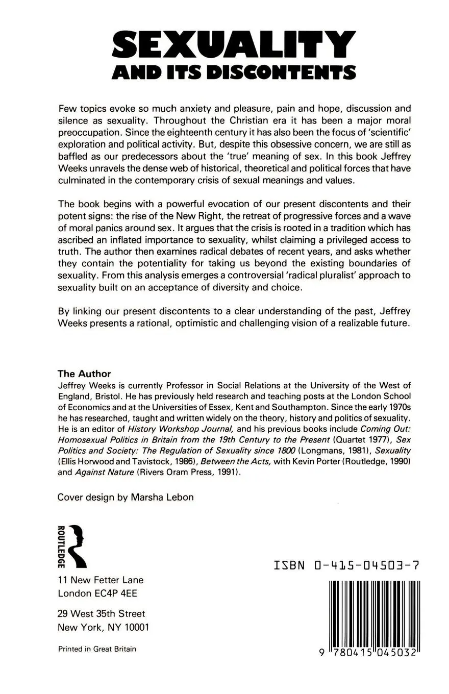 Rückseite: 9780415045032 | Sexuality and Its Discontents | Jeffrey Weeks | Taschenbuch | Englisch