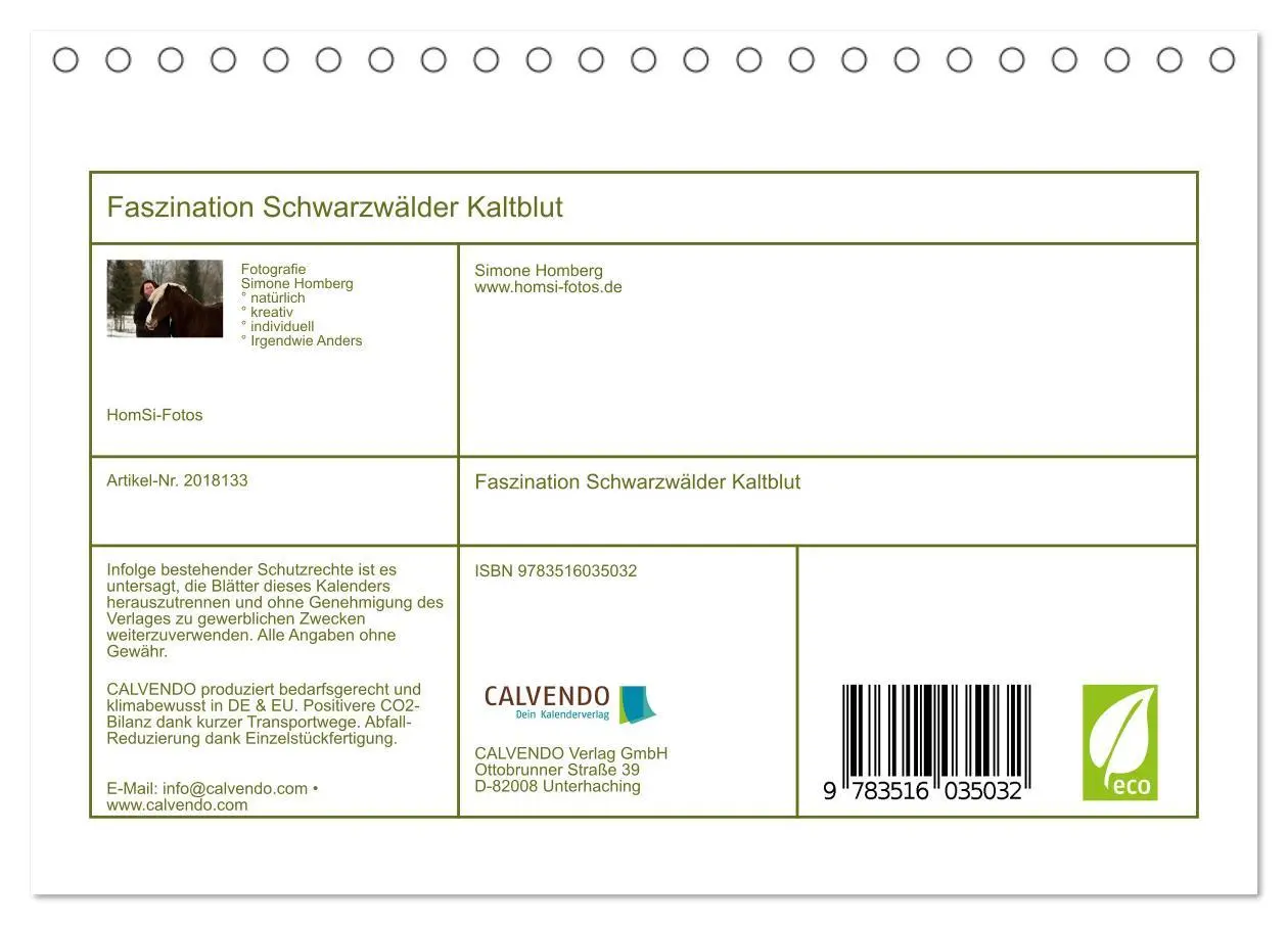 Bild: 9783516035032 | Faszination Schwarzwälder Kaltblut (Tischkalender 2026 DIN A5...