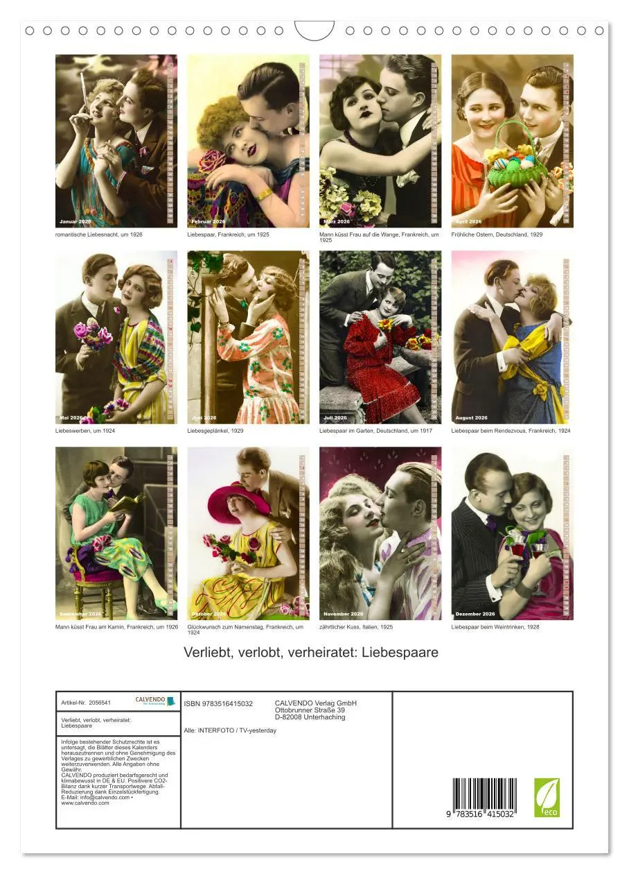 Bild: 9783516415032 | Verliebt, verlobt, verheiratet: Liebespaare (Wandkalender 2026 DIN...