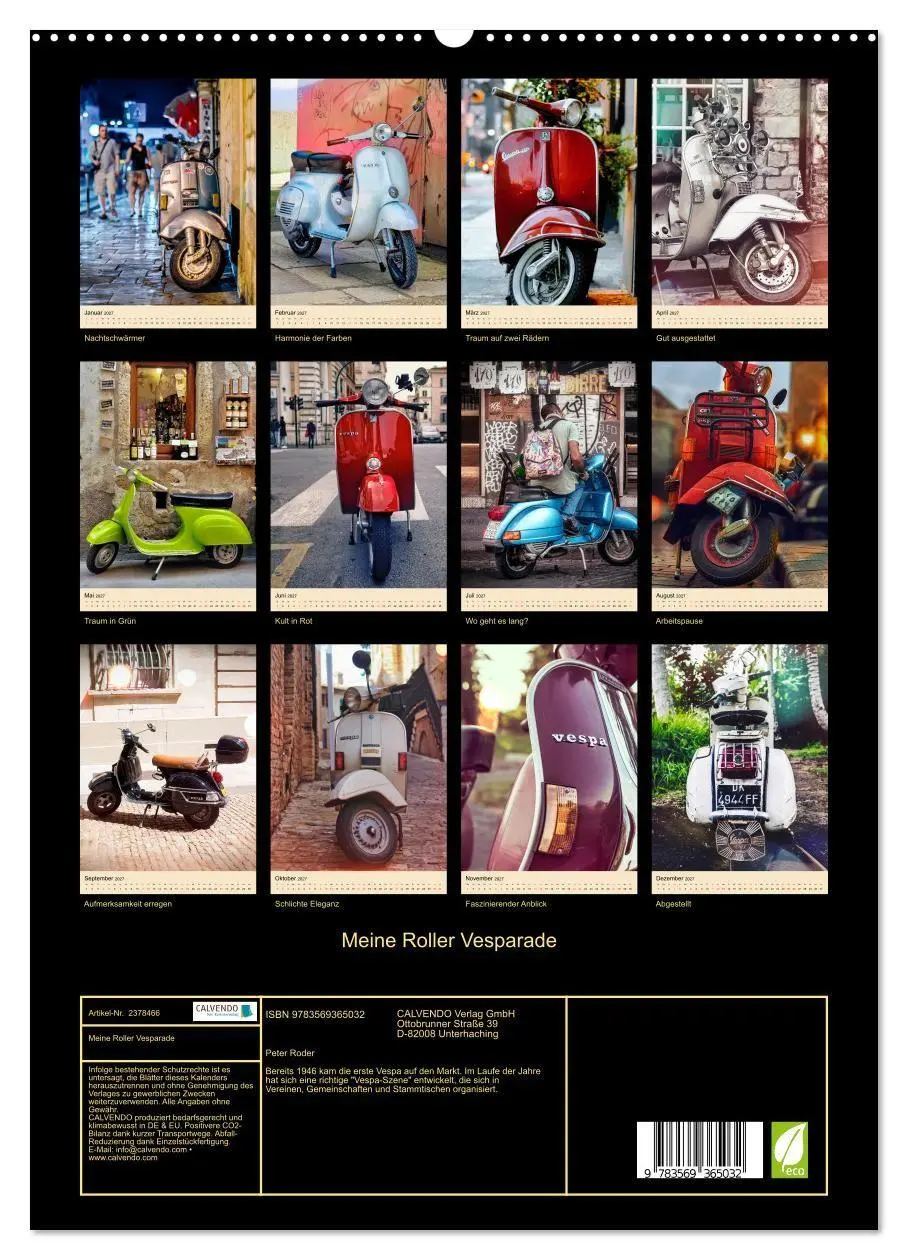 Bild: 9783569365032 | Meine Roller Vesparade (hochwertiger Premium Wandkalender 2027 DIN...