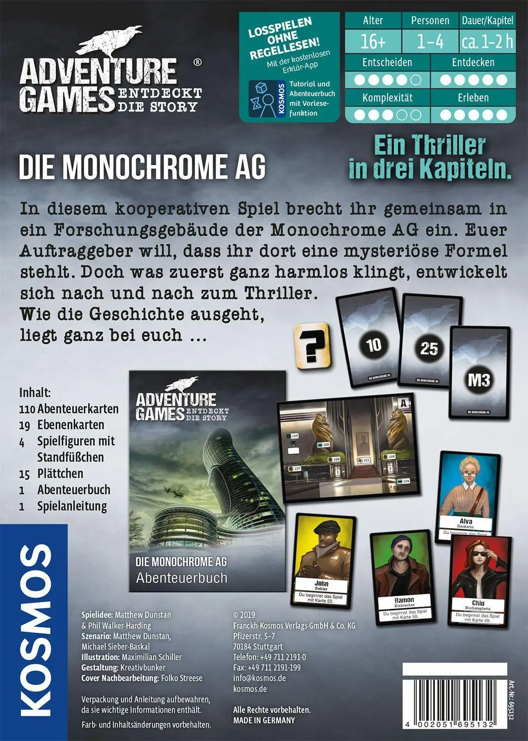 Bild: 4002051695132 | Adventure Games - Die Monochrome AG | 1 - 4 Spieler | Dunstan | Spiel