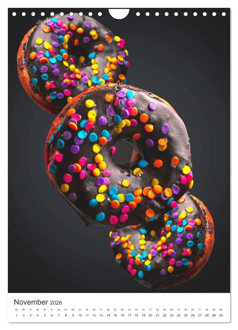 Bild: 9783516335132 | Donuts - Die runden Gaumenfreuden. (Wandkalender 2026 DIN A4 hoch),...