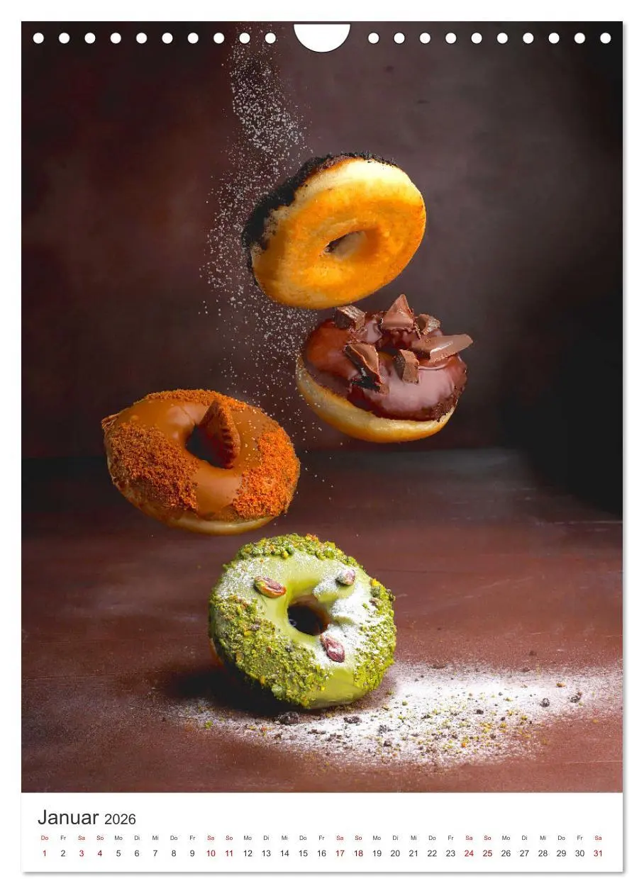 Bild: 9783516335132 | Donuts - Die runden Gaumenfreuden. (Wandkalender 2026 DIN A4 hoch),...