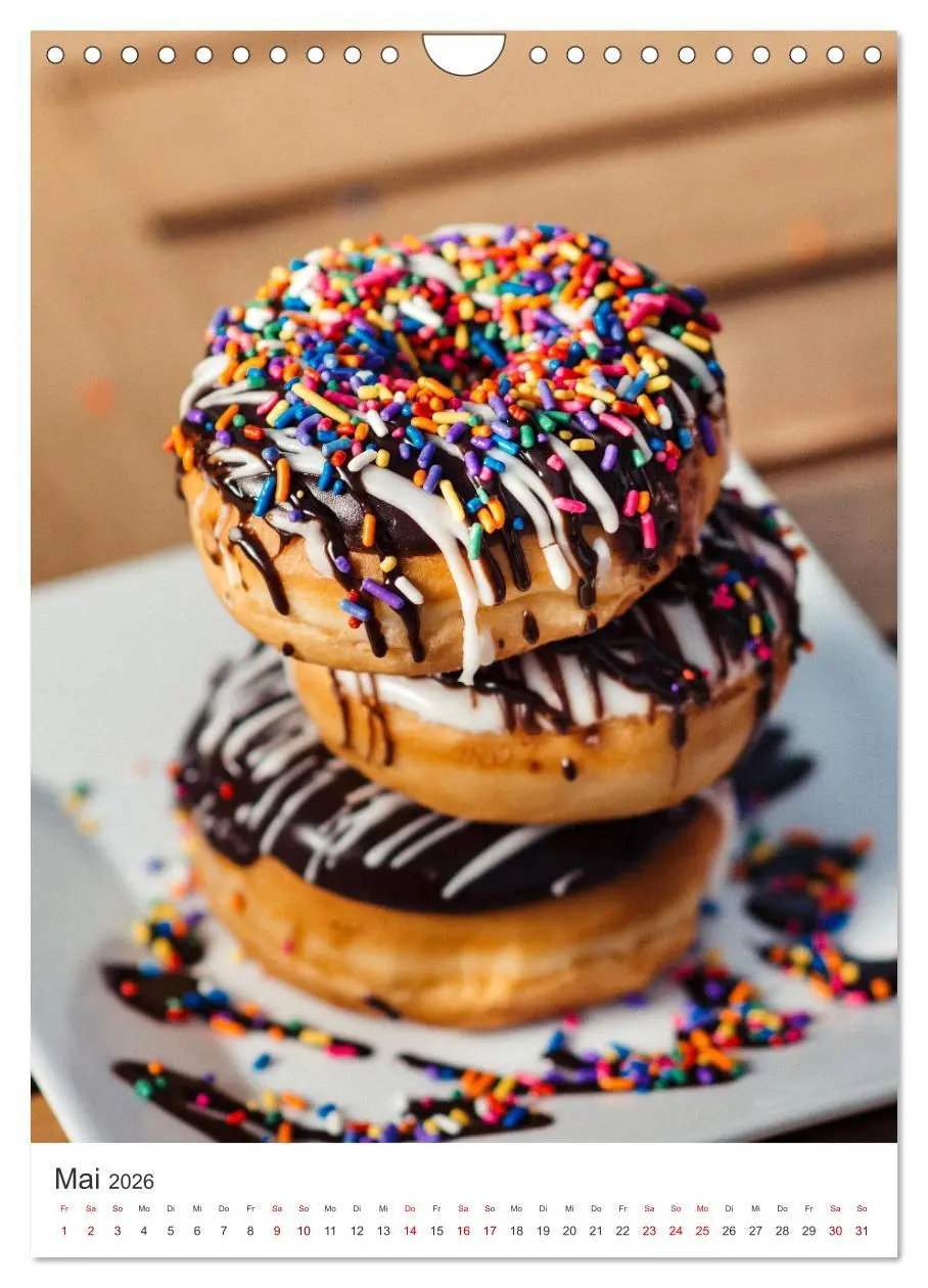 Bild: 9783516335132 | Donuts - Die runden Gaumenfreuden. (Wandkalender 2026 DIN A4 hoch),...