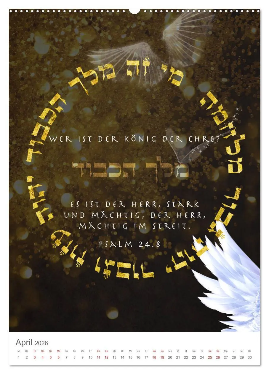 Bild: 9783516405132 | Psalmen Tehilim Hebräisch - Deutsch (Wandkalender 2026 DIN A2...