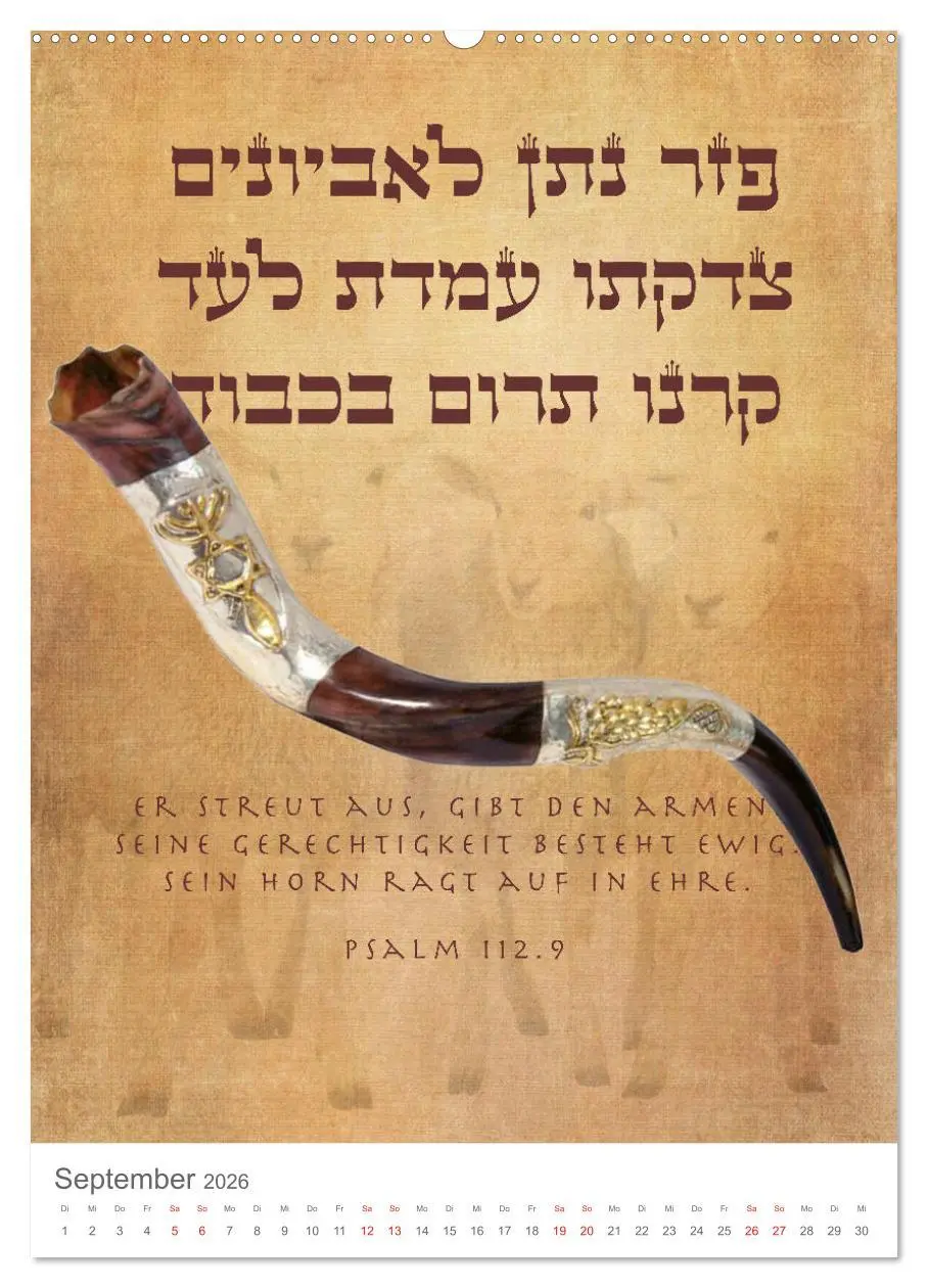Bild: 9783516405132 | Psalmen Tehilim Hebräisch - Deutsch (Wandkalender 2026 DIN A2...