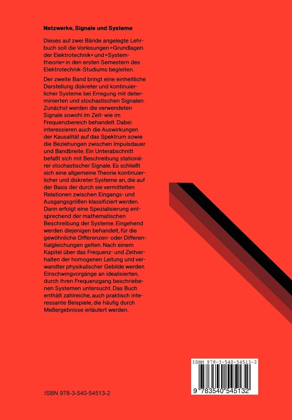 Rückseite: 9783540545132 | Netzwerke, Signale und Systeme | Hans W. Schüßler | Taschenbuch | xiv