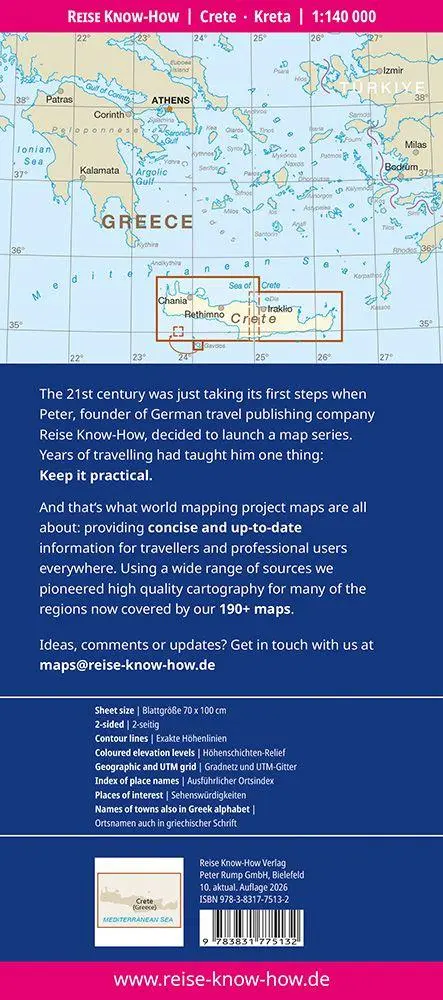 Bild: 9783831775132 | Reise Know-How Landkarte Kreta Crete (1:140.000) | (Land-)Karte | 2 S.