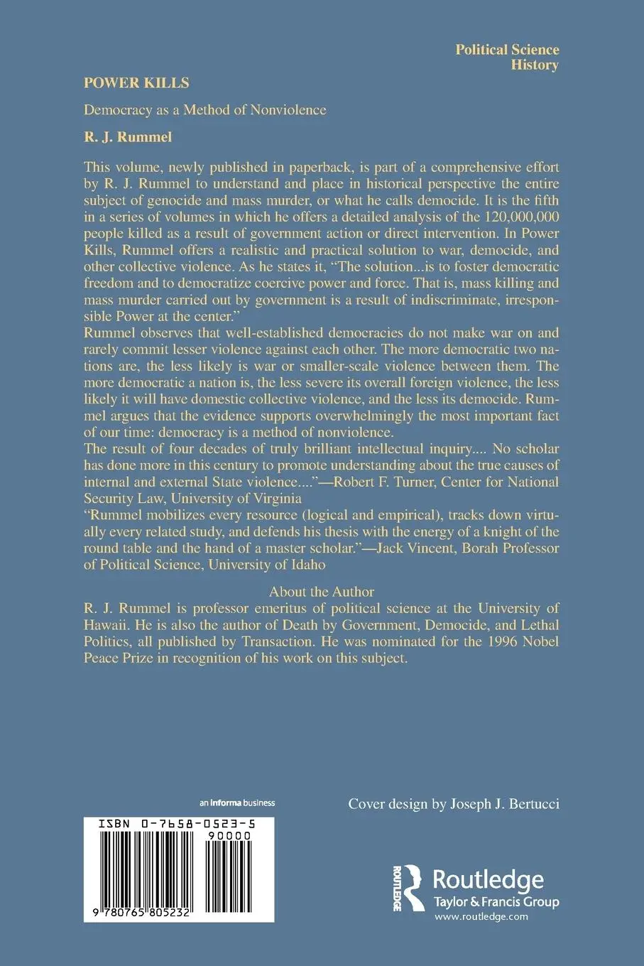 Rückseite: 9780765805232 | Power Kills | Democracy as a Method of Nonviolence | R. J. Rummel