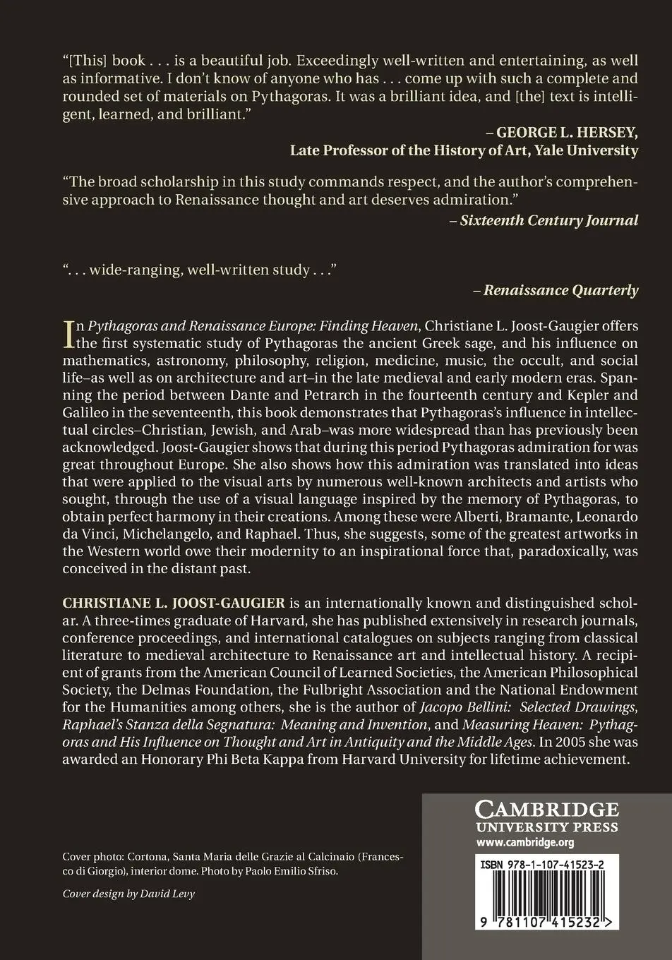 Rückseite: 9781107415232 | Pythagoras and Renaissance Europe | Christiane L. Joost-Gaugier | Buch