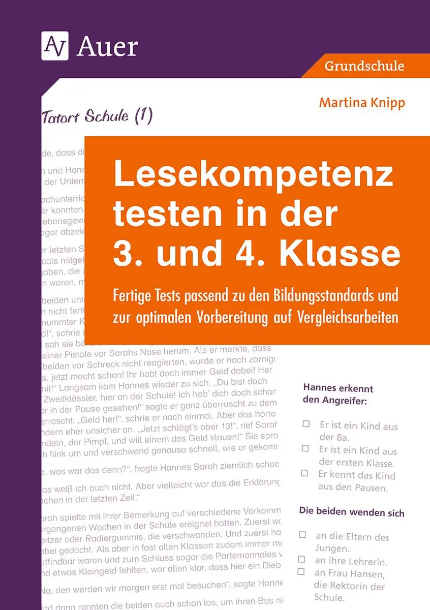Cover: 9783403085232 | Lesekompetenz testen in der 3. und 4. Klasse | Martina Knipp | 88 S.