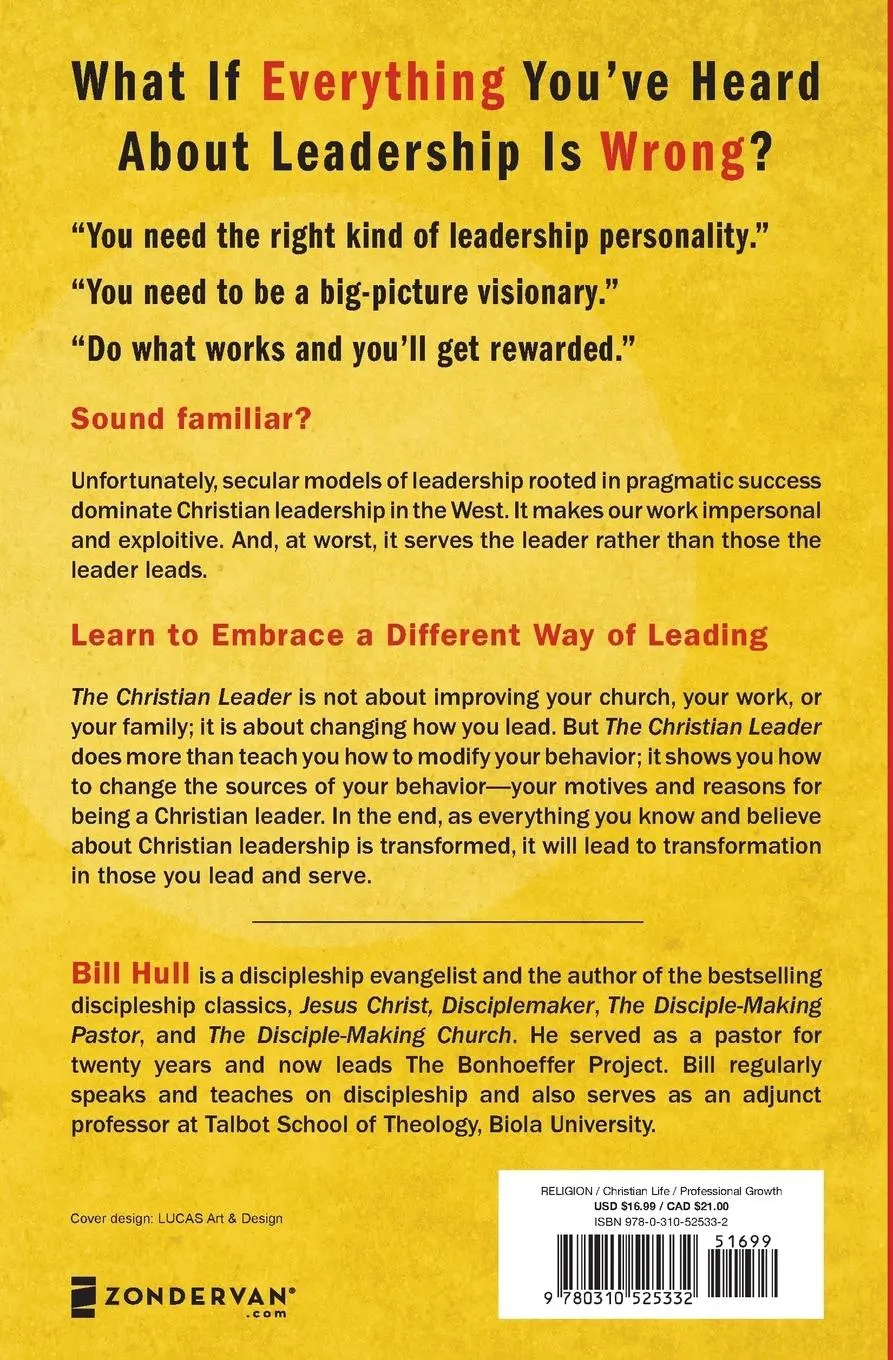 Rückseite: 9780310525332 | The Christian Leader | Bill Hull | Taschenbuch | Englisch | 2016