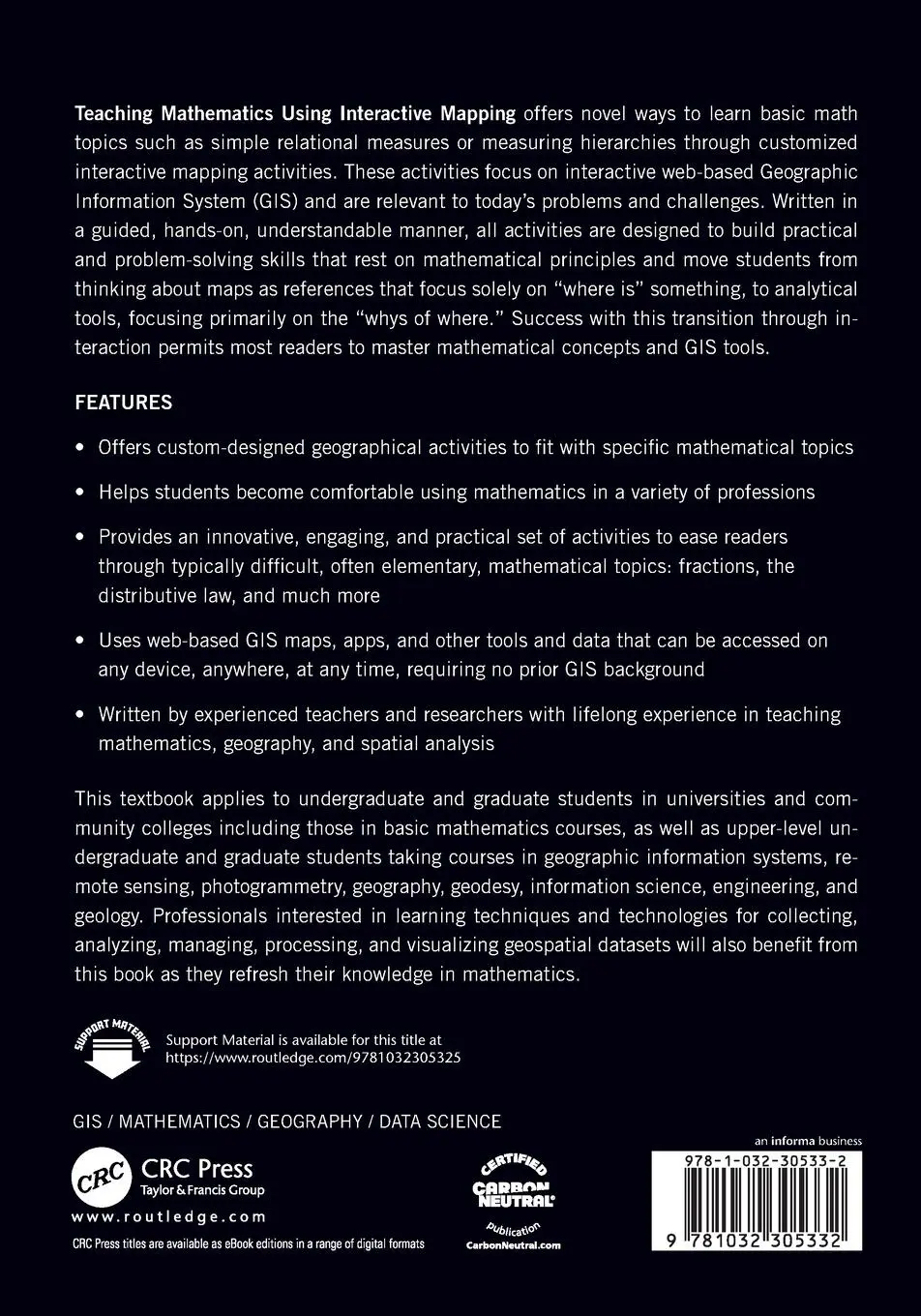 Rückseite: 9781032305332 | Teaching Mathematics Using Interactive Mapping | Arlinghaus (u. a.)