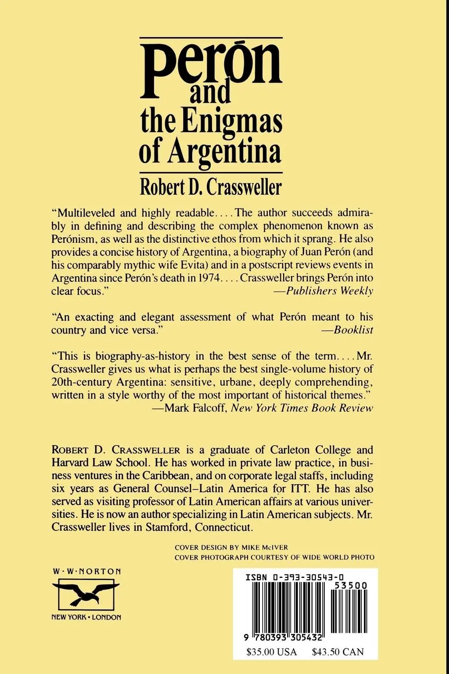Rückseite: 9780393305432 | Peron and the Enigmas of Argentina | Robert D. Crassweller | Buch