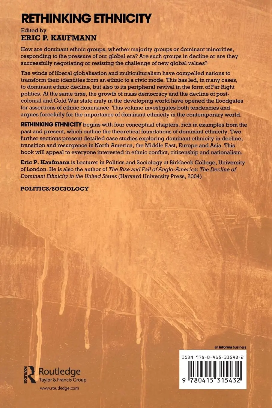 Rückseite: 9780415315432 | Rethinking Ethnicity | Majority Groups and Dominant Minorities | Buch