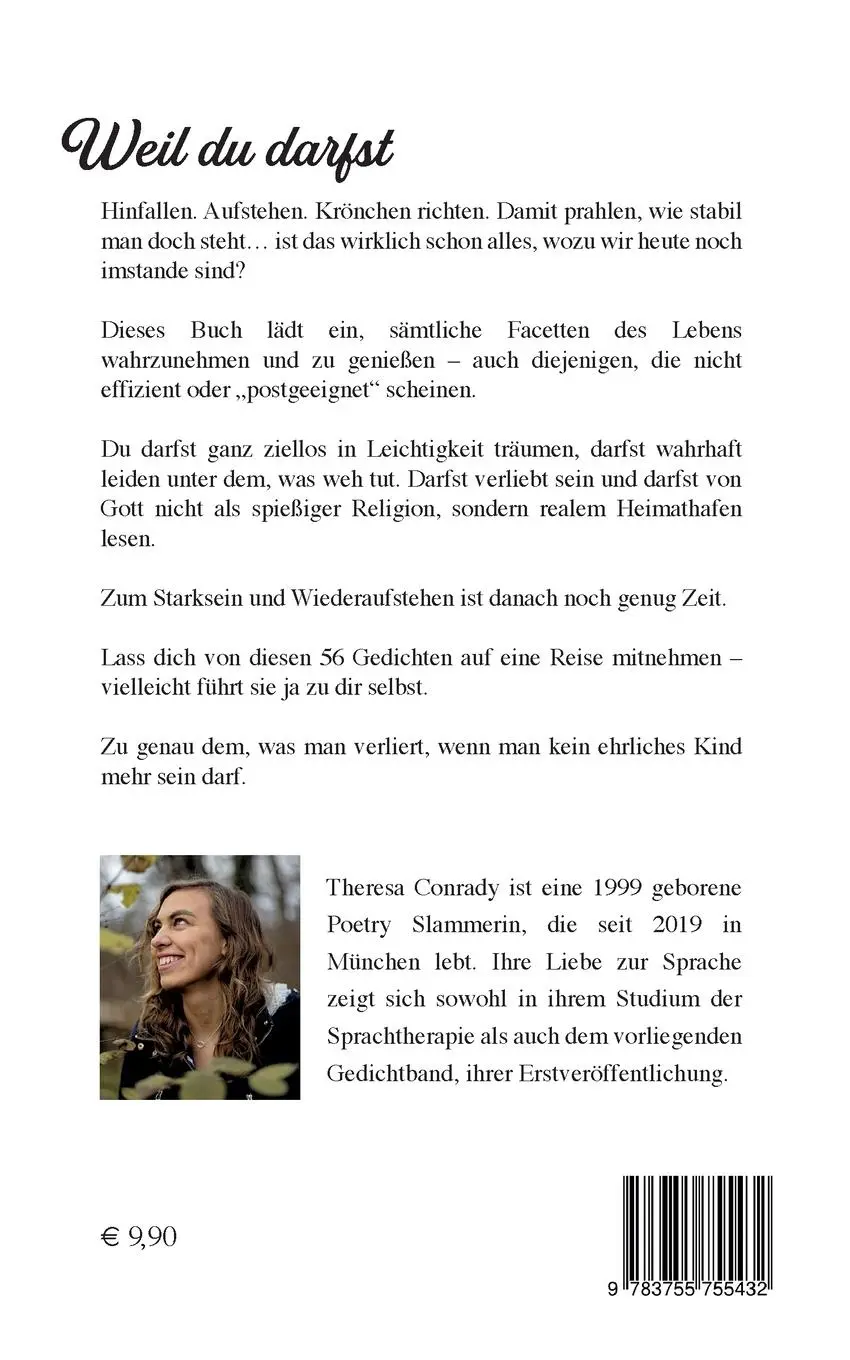 Rückseite: 9783755755432 | Weil du darfst | Theresa Conrady | Taschenbuch | Paperback | 150 S.