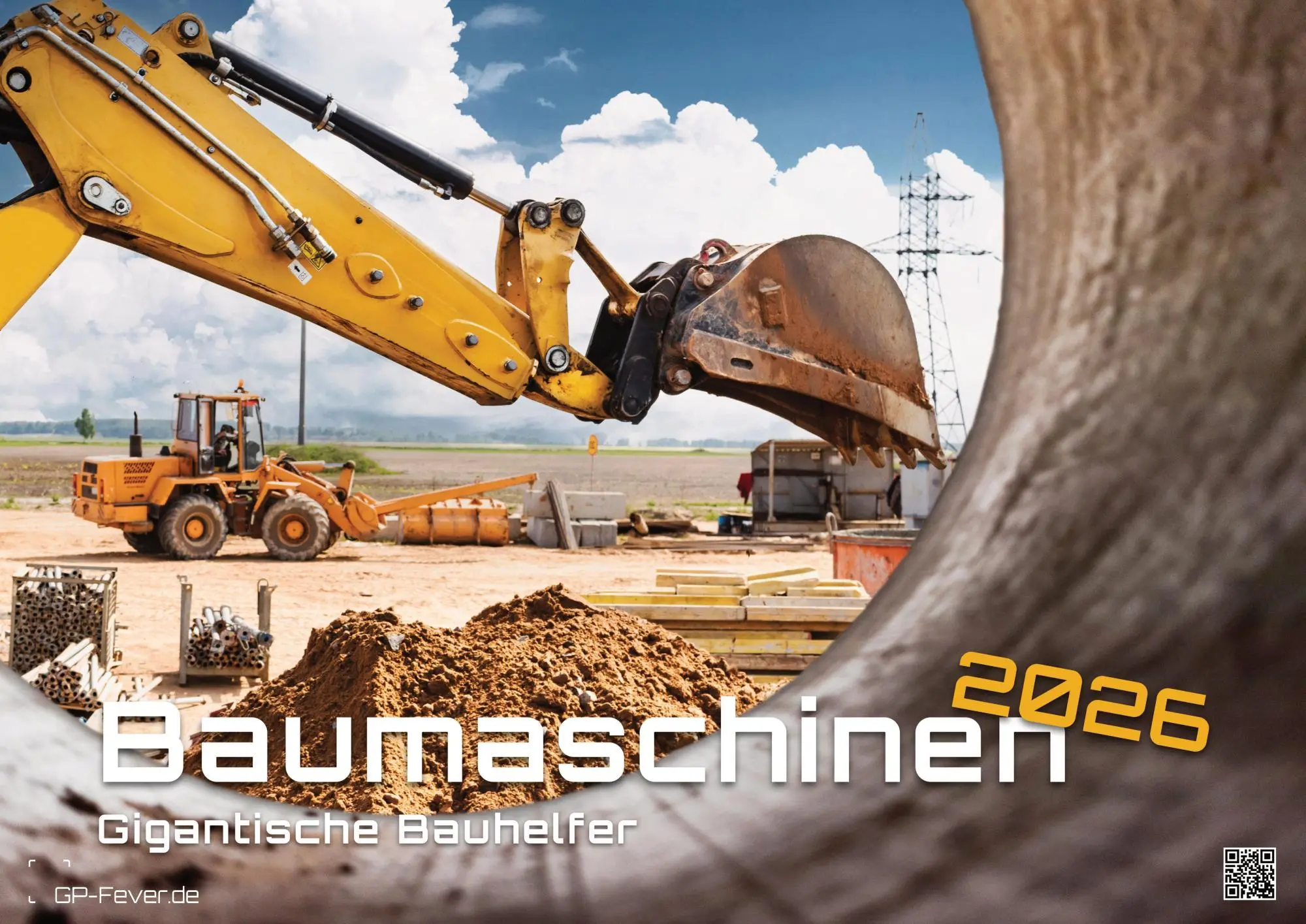 Cover: 9783986735432 | Baumaschinen - gigantische Bauhelfer - 2026 - Kalender DIN A2 | de