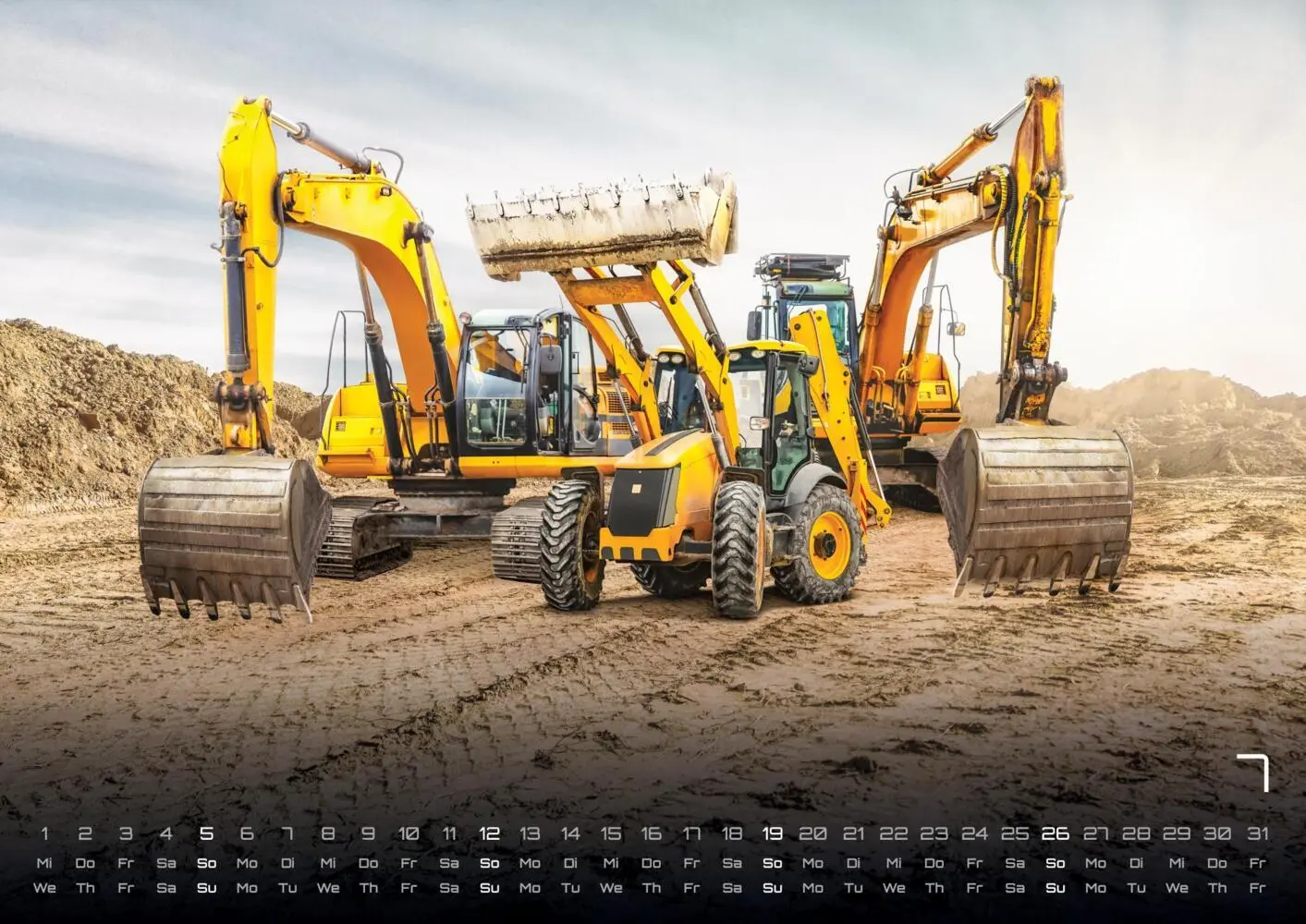 Bild: 9783986735432 | Baumaschinen - gigantische Bauhelfer - 2026 - Kalender DIN A2 | 15 S.