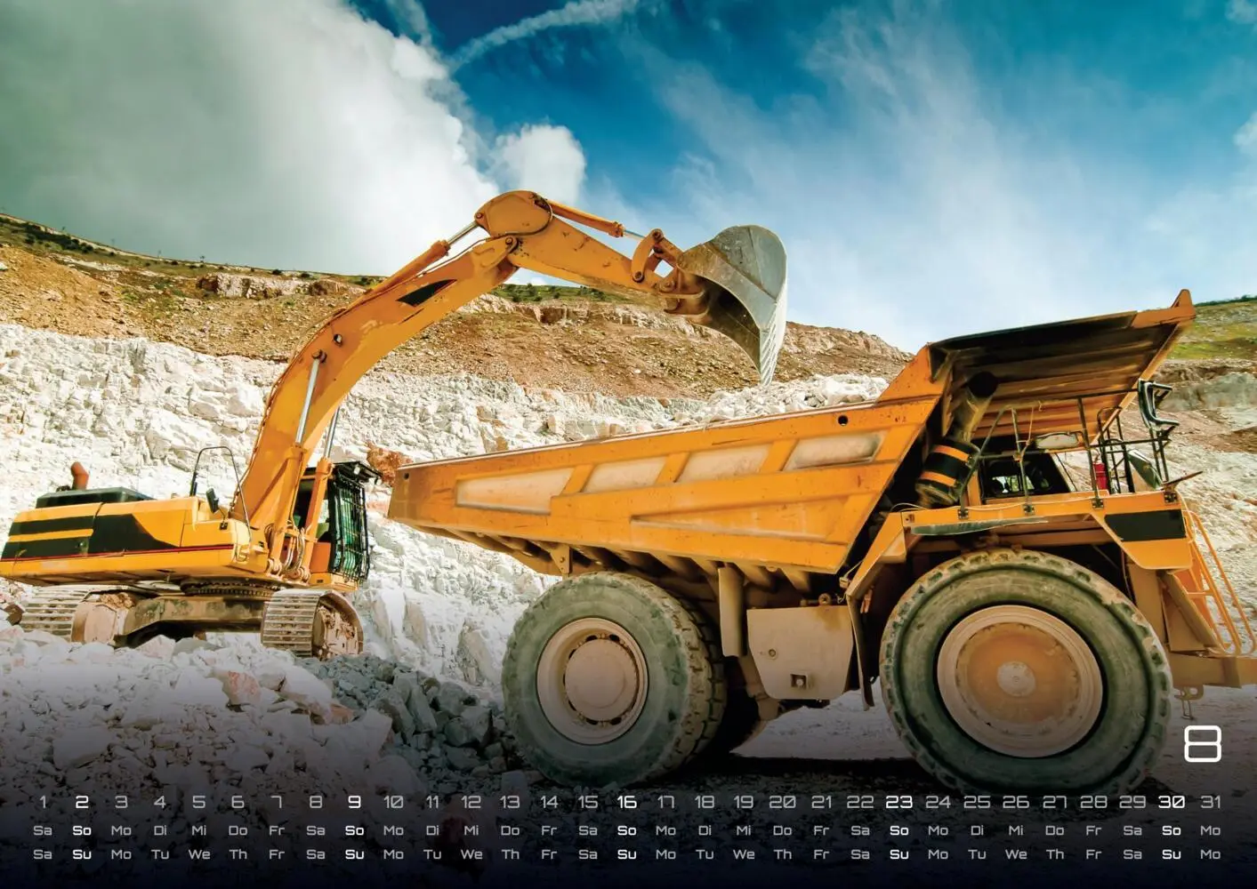 Bild: 9783986735432 | Baumaschinen - gigantische Bauhelfer - 2026 - Kalender DIN A2 | 15 S.