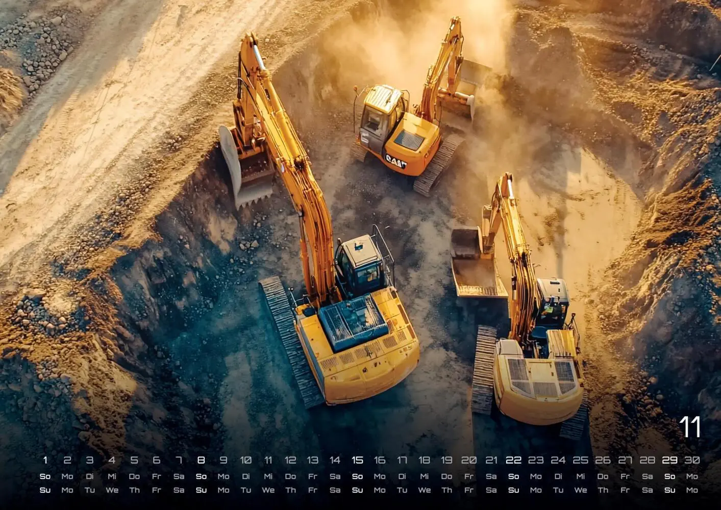 Bild: 9783986735432 | Baumaschinen - gigantische Bauhelfer - 2026 - Kalender DIN A2 | 15 S.