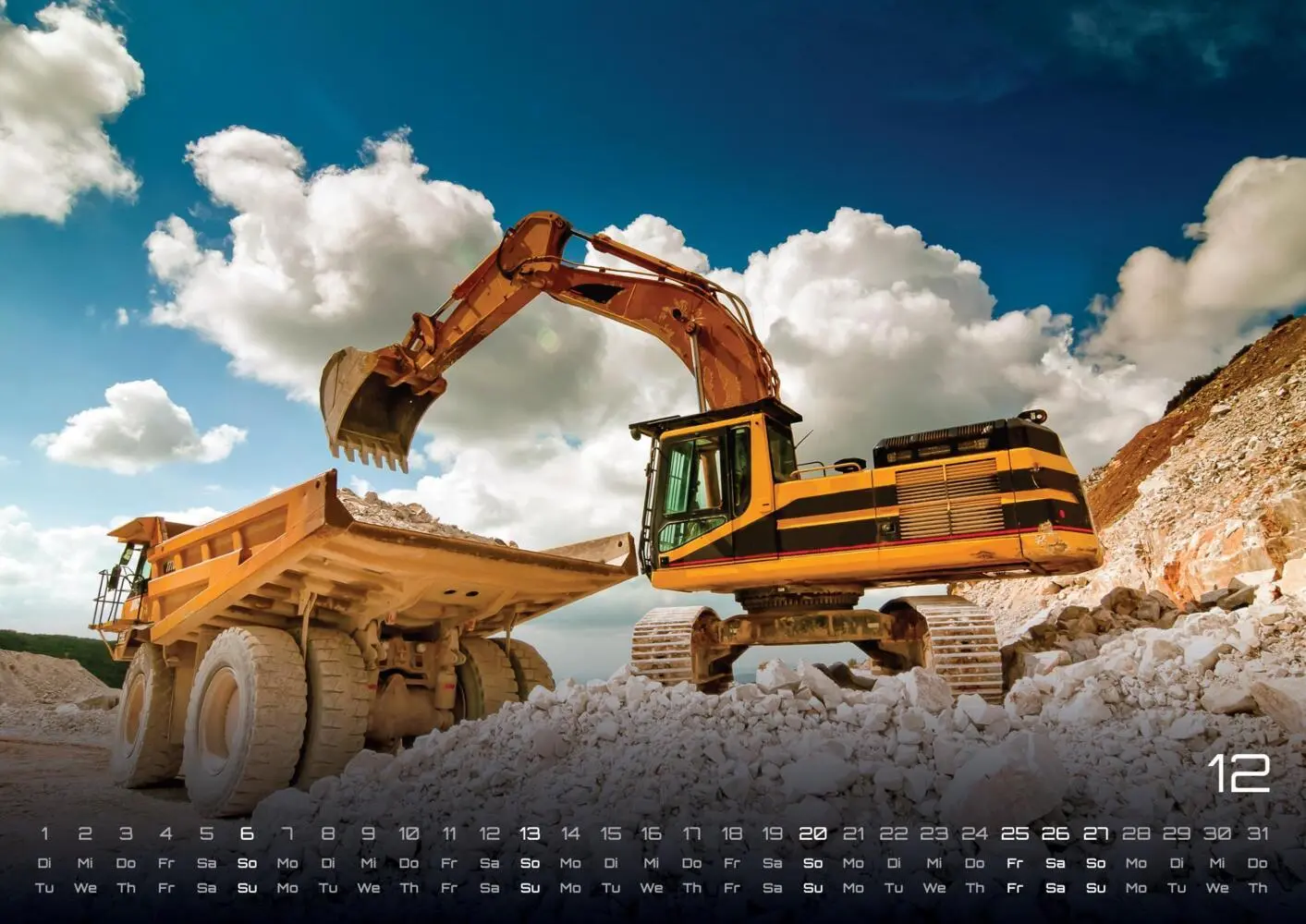 Bild: 9783986735432 | Baumaschinen - gigantische Bauhelfer - 2026 - Kalender DIN A2 | 15 S.