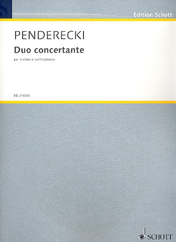 Cover: 9790001175432 | Duo concertante | Krzysztof Penderecki | Buch | 24 S. | Deutsch | 2012
