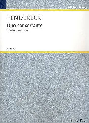 Cover: 9790001175432 | Duo concertante | Krzysztof Penderecki | Buch | 24 S. | Deutsch | 2012