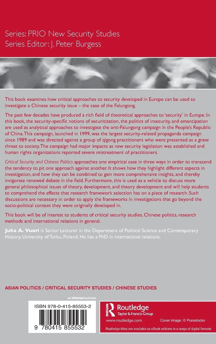 Rückseite: 9780415855532 | Critical Security and Chinese Politics | The Anti-Falungong Campaign