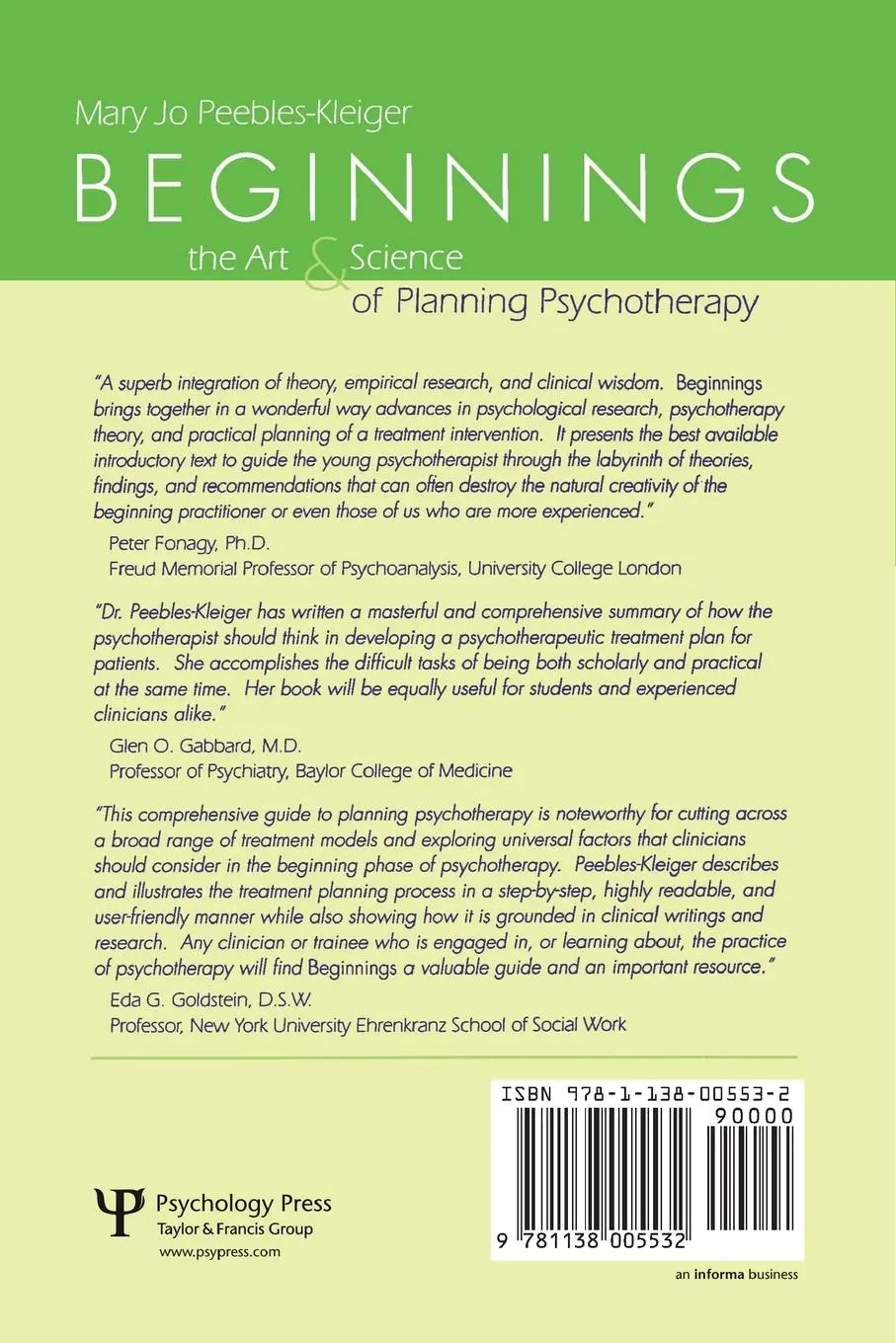 Rückseite: 9781138005532 | Beginnings | The Art and Science of Planning Psychotherapy | Buch