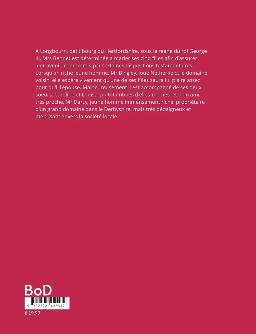 Rückseite: 9782322425532 | Orgueil et préjugés (Pride and Prejudice) | un roman de Jane Austen