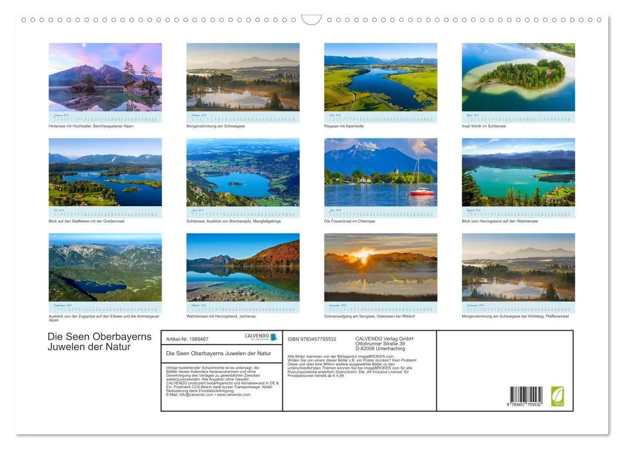 Bild: 9783457755532 | Die Seen Oberbayerns Juwelen der Natur (Wandkalender 2026 DIN A2...