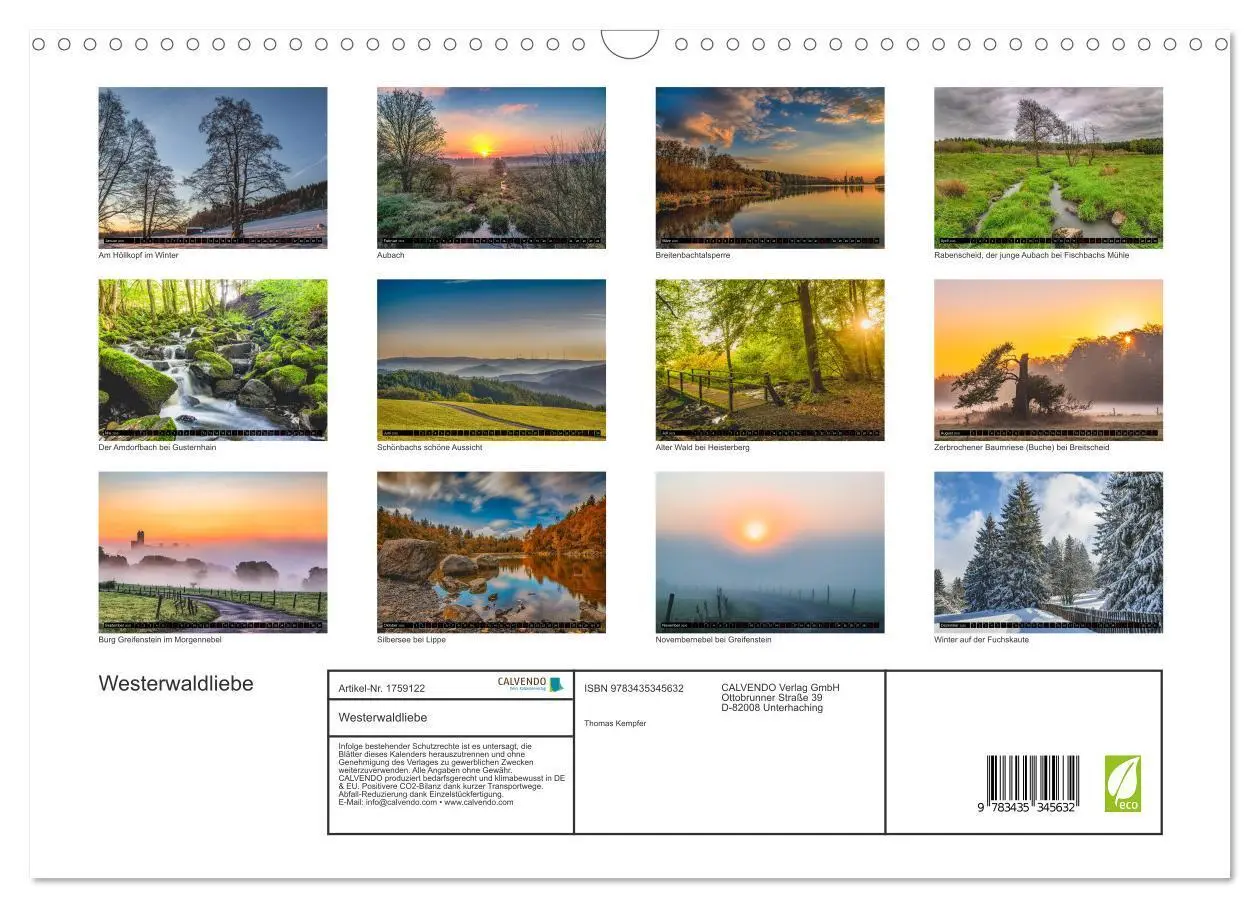 Bild: 9783435345632 | Westerwaldliebe (Wandkalender 2025 DIN A3 quer), CALVENDO...