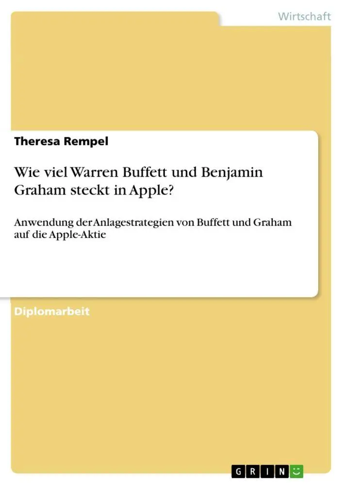 Cover: 9783656285632 | Wie viel Warren Buffett und Benjamin Graham steckt in Apple? | Rempel