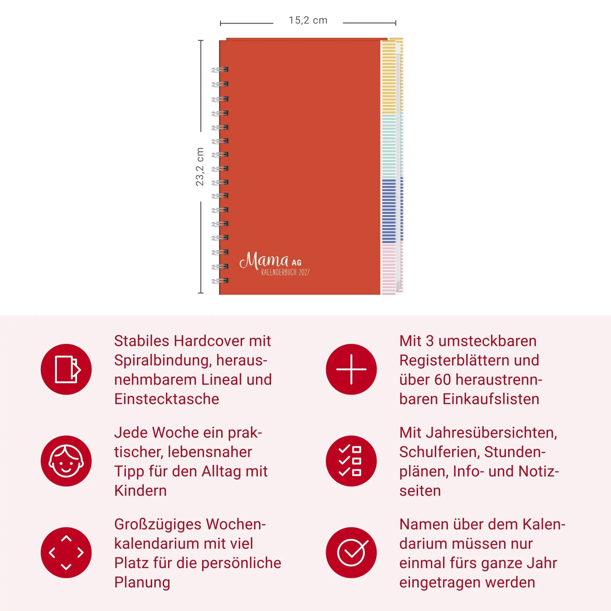Bild: 9783756415632 | Mama AG Familienplaner Buch A5 2027 | Heye | Kalender | Spiralbindung