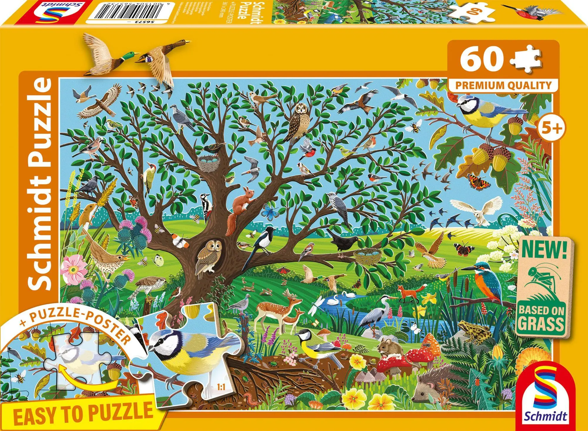 Cover: 4001504565732 | Tiere im Garten | Kinderpuzzle Graspappe Standard 60 Teile | Spiel